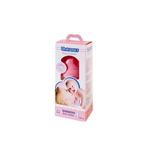 UNIFAMILY Biberon Silicone Rosa 225ml